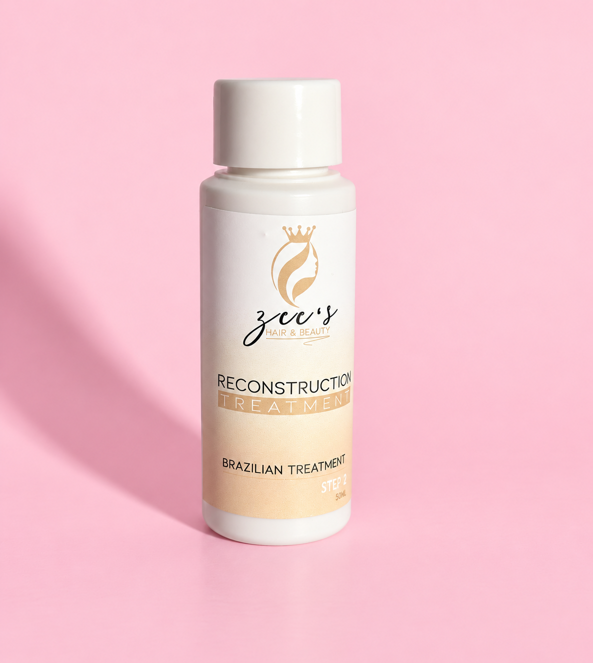 Minimal Pink Backdrop Hair Treatment Bottle